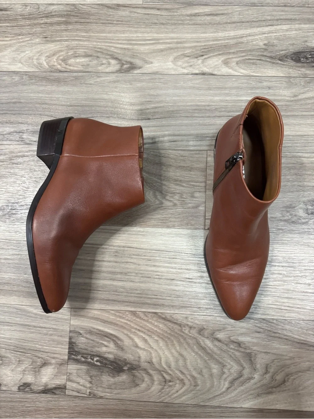 Coach Montana Ankle Boots Brown Leather Pointed Toe Size 9B 39